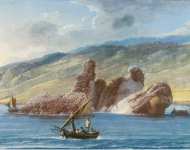 Houel Jean-Pierre-Laurent Rocks by the Shore in the Bay of La Trizza  - Hermitage